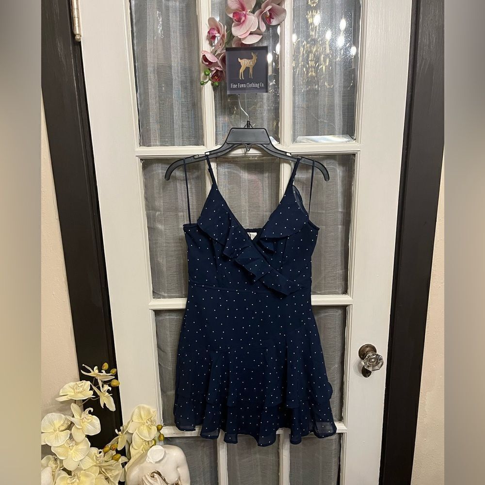 Japna Blue Polka Dot Ruffle Romper